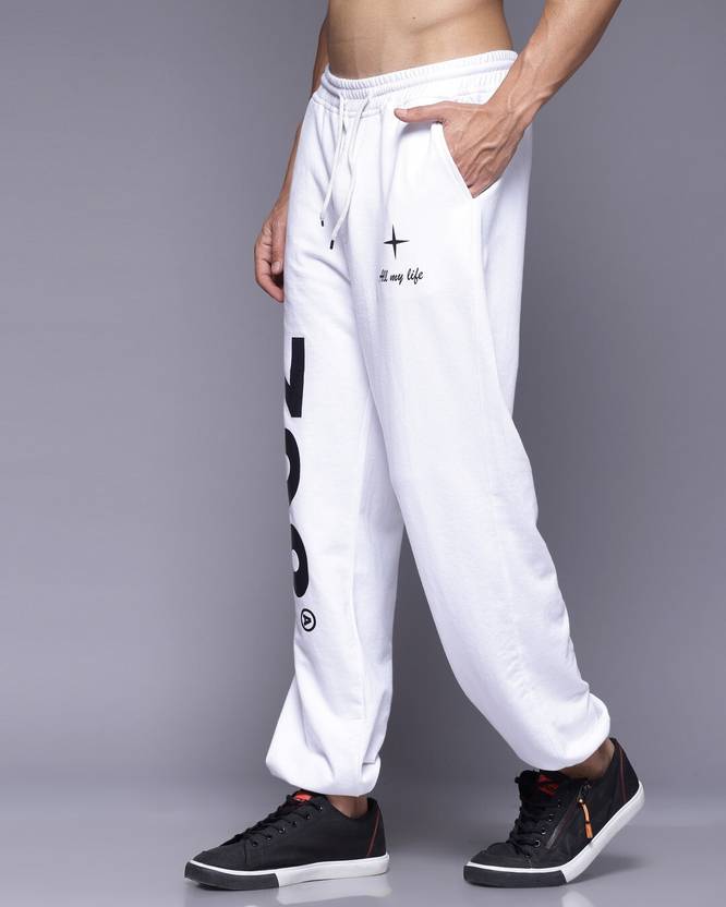 FLYNOFF White Printed Loose Fit Men's Jogger Pant - Image 2